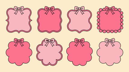 Pink Label Shapes with Bows for Organization and Decoration