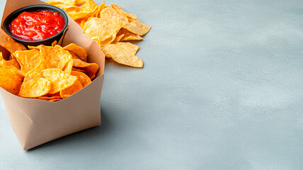 ?lose-up of potato chips