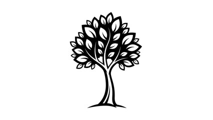 black and white tree