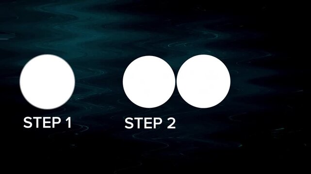 Modern 3 Step Process Infographic Animation with White Circular Icons on Teal Wavy Background for Business Tutorials Educational Guides and Workflows