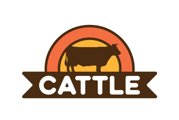Cattle Logo with Cow Silhouette