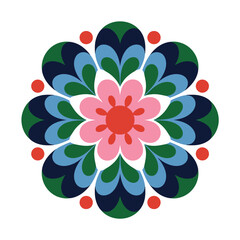 Colorful Floral Mandala Design Element