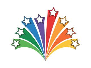 Colorful Rainbow Starburst Graphic Design