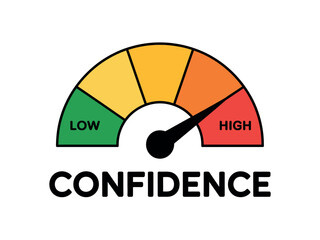 Confidence Meter Gauge with Low High Levels