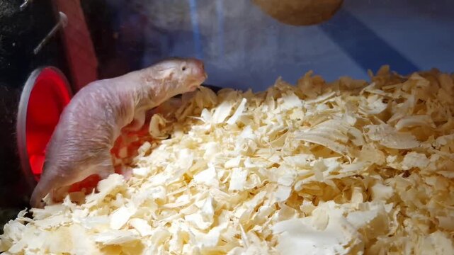 Naked mole rat, its scientific name is Heterocephalus glaber