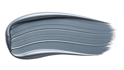 Smear of gray cosmetic product, cutout, PNG isolated on white or transparent background