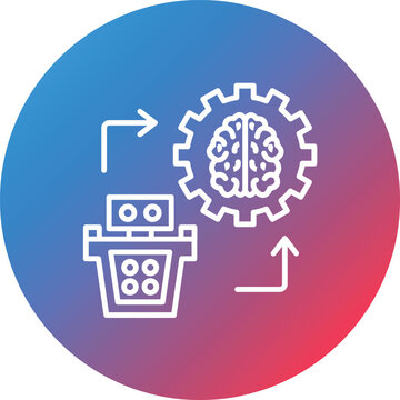 Machine Learning Line Gradient Circle Background Icon
