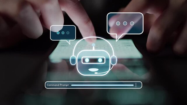 AI Virtual Assistant Artificial Intelligence Chatbot Controlled by Prompt Engineering for Explainable Generative AI information and LLM Deep Learning Technology for Smart Business Work Support. Muxer