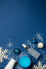 Winter cosmetic products. Beauty skin care for winter season.