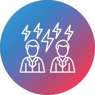 Altercation Line Gradient Circle Background Icon