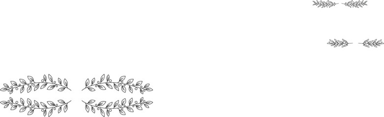 Simple black and white laurel wreath design