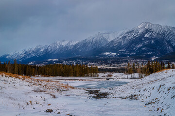 Winter Landscape In The Canmore Mountains