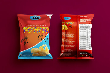 Potato Chips Snack Bag Packaging Design