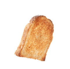 Slice of toasted bread isolated on white