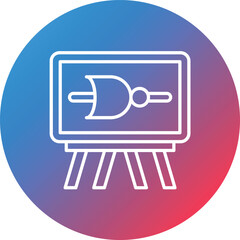 NOR Gate Line Gradient Circle Background Icon