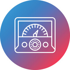 Ammeter Line Gradient Circle Background Icon