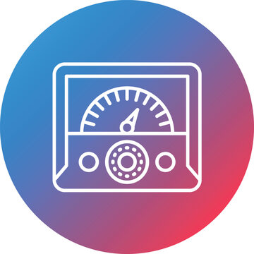 Ammeter Line Gradient Circle Background Icon