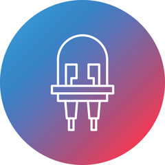 Light Emitting Diode Line Gradient Circle Background Icon