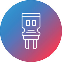 Capacitor Line Gradient Circle Background Icon