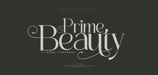 Luxury elegant alphabet letters logo font and number. Classic Modern Serif Lettering Minimal Fashion. Typography decoration fonts for, wedding, logos. vector illustration