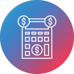 Budget Calculations Line Gradient Circle Background Icon