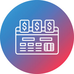Payment Line Gradient Circle Background Icon
