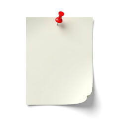 Blank note with red pushpin