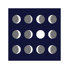 Moon phases grid Vector