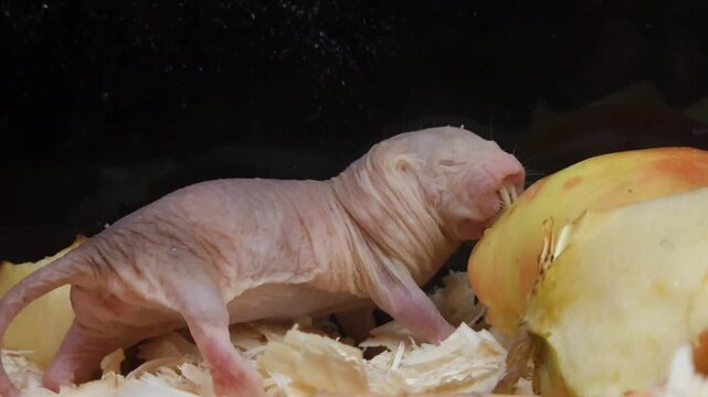 Naked mole rat, its scientific name is Heterocephalus glaber