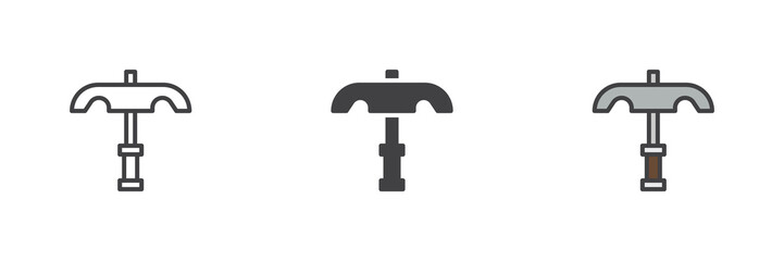 Ancient pick line, solid and colorful icon set pack