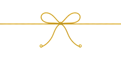 Golden Bow String Decoration Element