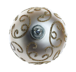 One beautiful Christmas ball isolated on white. Festive ornament