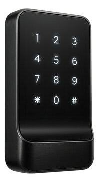 Digital keypad lock for secure office access control.