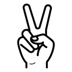Hand making peace sign
