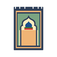 Illustrated islamic prayer mat Vector