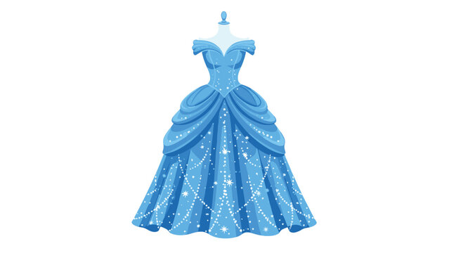Elegant light blue ball gown with sparkling details is perfect for a fairytale princess or special occasion celebration.