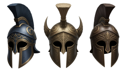 Ancient Greek Roman Gladiator Helmet, cutout, PNG isolated on transparent background