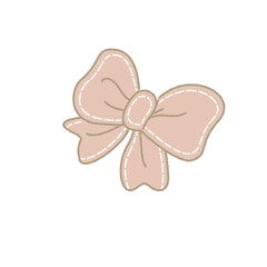 Pink ribbon bow vector illustration for love heart flower valentine day greeting card design decoration