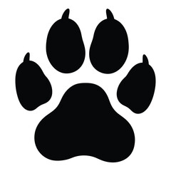 Silhouette of a dog paw print