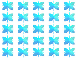 Aqua Gradient Butterfly Wing Pattern