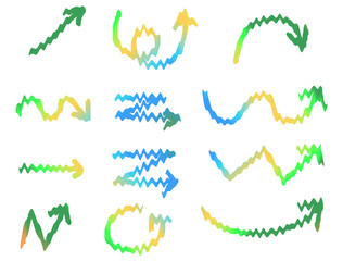 Wavy Hand-Drawn Gradient Arrows Collection