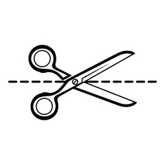 Scissors cutting line