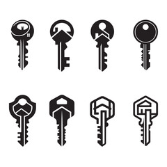 Key set line art vector illustration minimal modern silhouette design