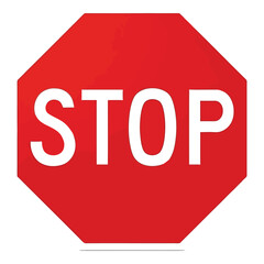 Red octagonal stop sign