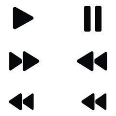 Set of audio control icons
