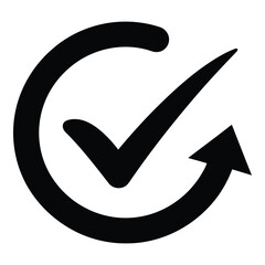 Checkmark with circular arrow