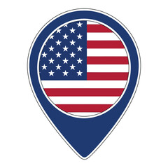 American flag location marker