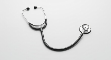 明るい光が当たる白い背景に静かに置かれた聴診器ヘルスケアの専門性が光る美しい医療機器. AI Generated