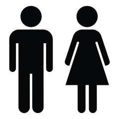 Public restroom signs for men and women