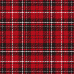 Red plaid seamless pattern. Repeating check tartan patterns. Repeated winter chess. Checker fabric for design prints plaids. Checks square line. Ekose background. Burgundy patern. Vector illustration